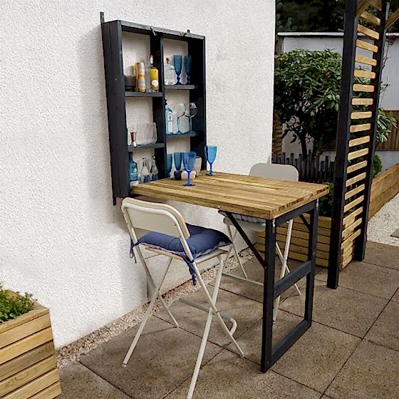 Forest Wooden Fold Down Garden Wall Bar 2’6 x 0’6