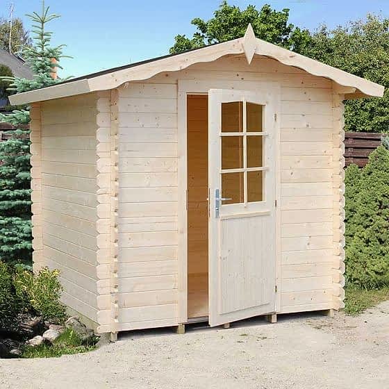 7x7 (2.1x2.1m) Palmako Vivian 28mm Log Cabin
