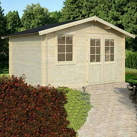 13x11 (3.9x3.3m) Palmako Klara 28mm Log Cabin

