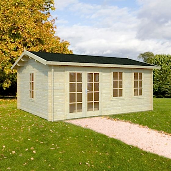 17x13 (5.3x4.1m) Palmako Isabel 44mm Log Cabin
