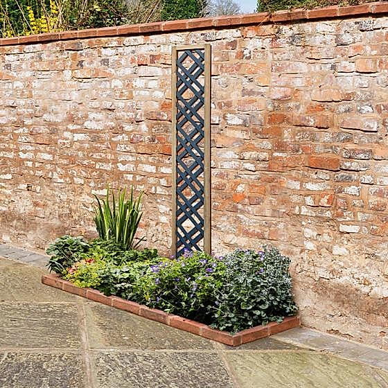 Forest 5'11 x 1' Grey Painted Wooden Diamond Lattice Panel (1.8m x 0.3m)