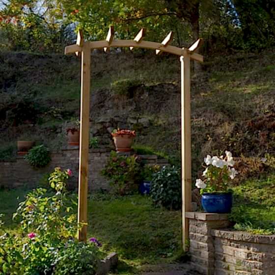 Forest Hanbury Dome Top Wooden Garden Pergola Arch 4’5 x 1’8
