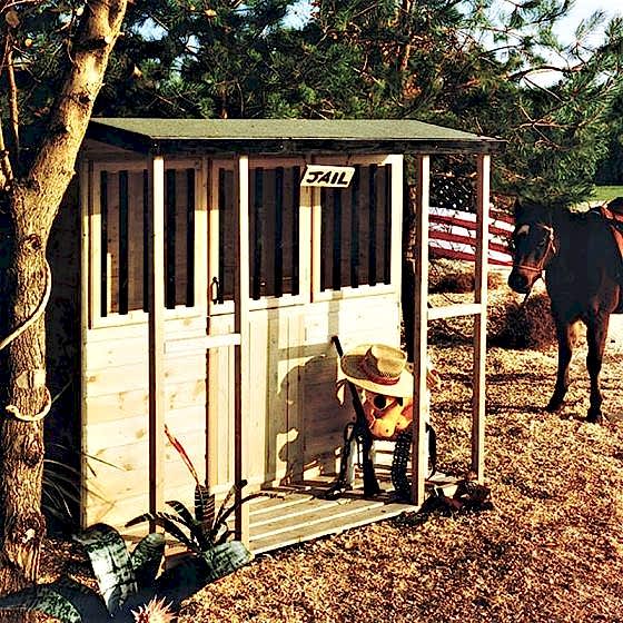 6' x 6' Shire Jailhouse Kids Wooden Playhouse (1.79m x 1.79m)