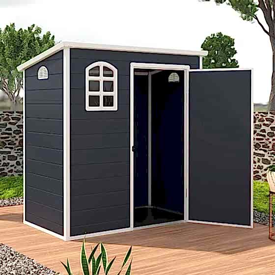 6' x 3' Jasmine Pent Plastic Shed with Foundation Kit