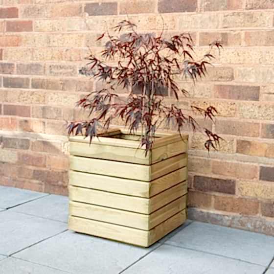 Forest Linear Square Wooden Garden Planter 1'x1'

