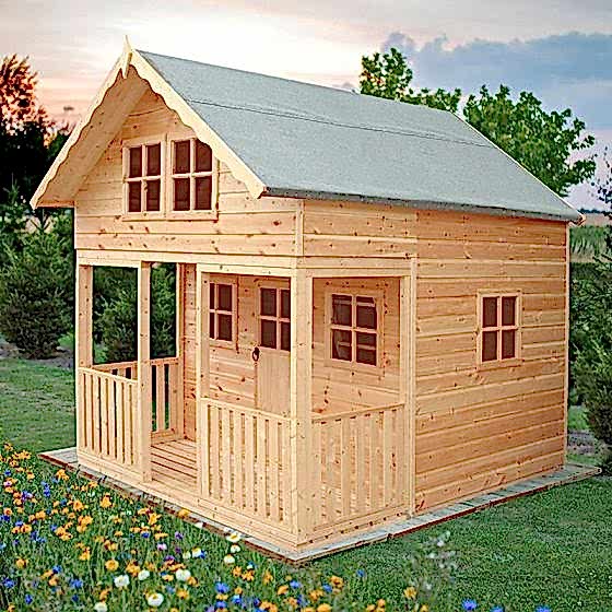 8' x 9' Shire Lodge Kids Wooden Playhouse (2.39m x 2.69m)
