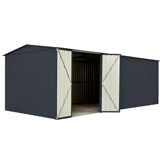 10'x19' (3x5.7m) Lotus Anthracite Grey Hinged Metal Workshop
