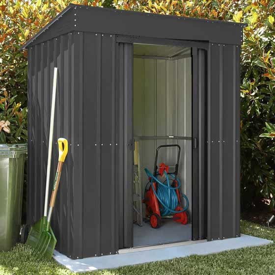 5' x 3' Lotus Anthracite Grey Pent Metal Shed (1.48m x 0.93m)