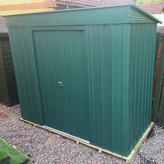 6' x 3' Lotus Heritage Green Pent Metal Shed (1.8m x 0.93m)
