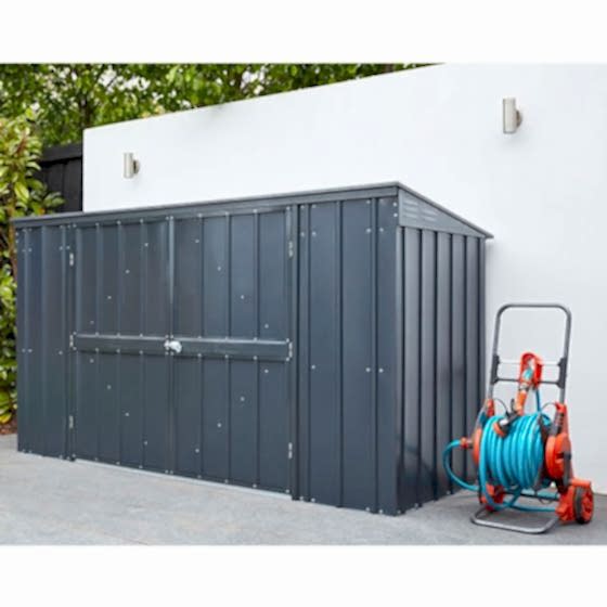 7'x3' (2.1x0.9m) Lotus Anthracite Grey Metal Triple Bin Store
