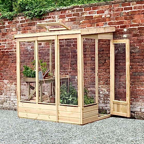 4' x 6' Forest Wallscape Lean To Greenhouse with Open Back (1.28m x 1.93m)