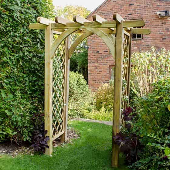 Forest Large Ultima Wooden Garden Pergola Arch 8' x 4'
