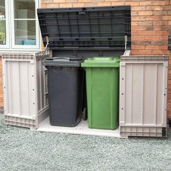 Toomax Extra Large Grey 1200L Plastic Outdoor Garden Storage Unit / Bin Store