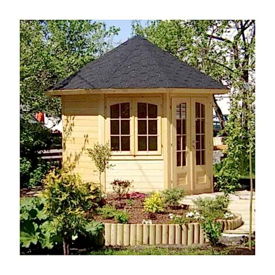 9x9 (3.1x2.9m) Palmako Veronica 28mm Log Cabin - 2 Windows