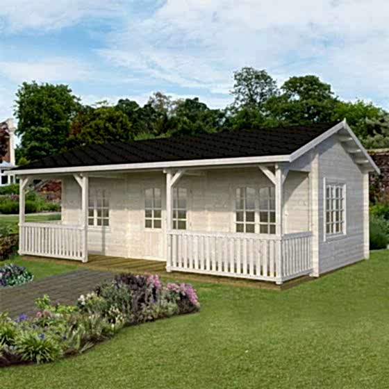 25x16 (7.5x4.8m) Palmako Wendy 44mm Log Cabin
