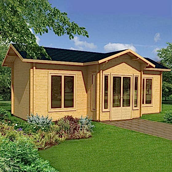 26x16 (7.8x4.8m) Palmako Penelope 70mm Log Cabin
