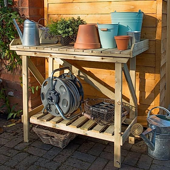 Wooden Garden Potting Bench Table 