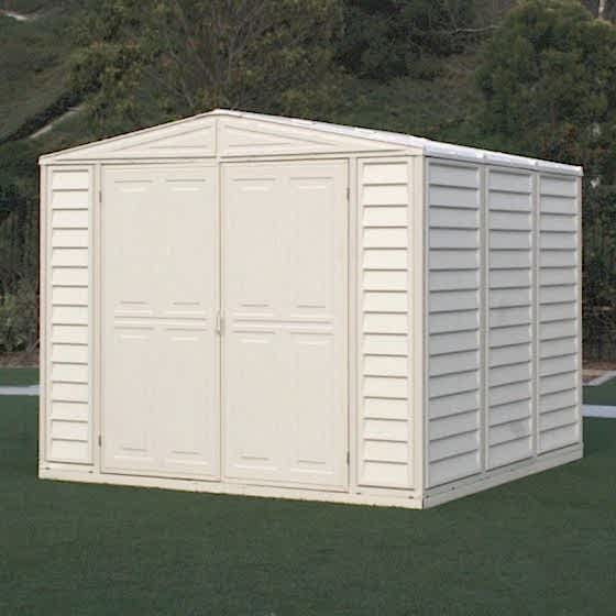 8' x 8' Saffron Plastic Vinyl Apex Shed (Includes Foundation Kit and Skylight) (2.39m x 2.39m)
