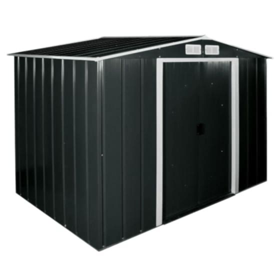 8'x8' (2.4x2.4m) Store More Sapphire Apex Anthracite Metal Shed