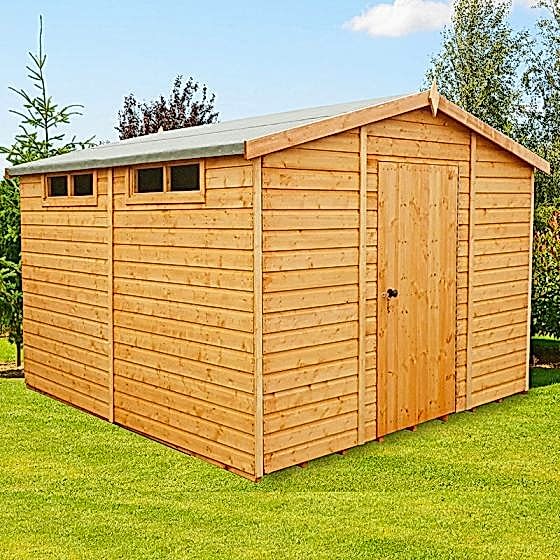 10' x 10' Shire Premium Security Apex Wooden Garden Shed (2.99m x 2.99m)
