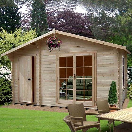 Shire Chaumont 4.8m x 4.2m Log Cabin Summerhouse
