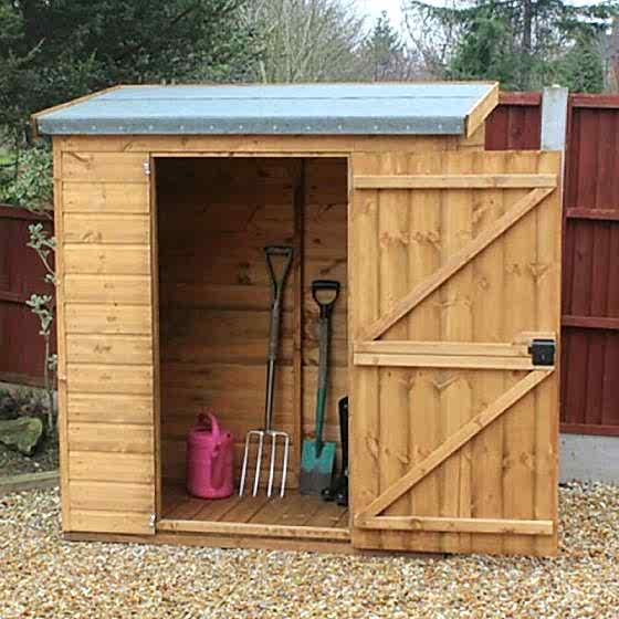 7' x 3' Traditional Pent Wooden Garden Tool Storage Shed (2.14m x 0.91m)
