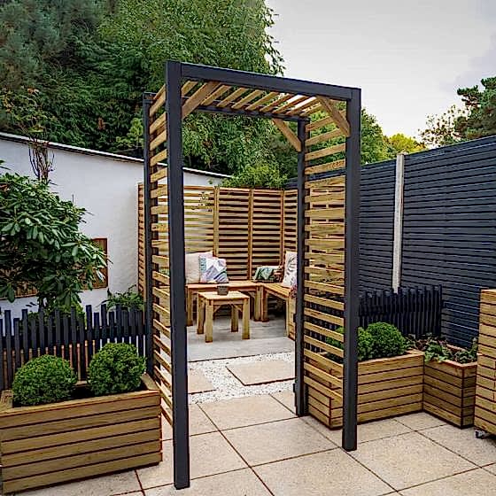 Forest Contemporary Slatted Garden Arch 3’8 x 2’5