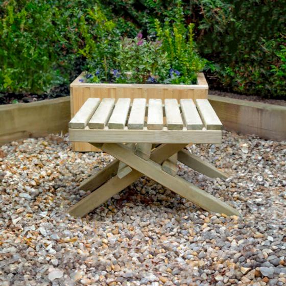 Forest Slatted Wooden Garden Table 1'9 x 1'8 (0.54m x 0.50m)