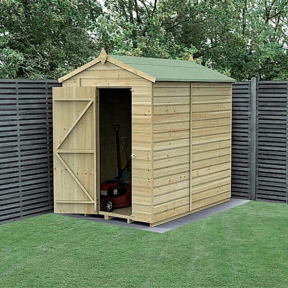 7' x 5' Forest Beckwood 25yr Guarantee Shiplap Pressure Treated Windowless Apex Wooden Shed (2.18m x 1.64m)