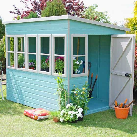 8'x8' (2.4x2.4m) Shire Sun Pent Potting Shed
