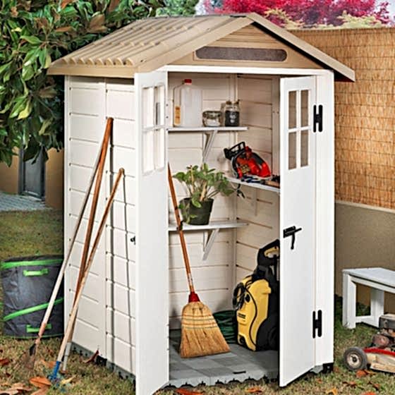 4' x 4' Shire Tuscany Evo 120  Plastic Garden Storage Shed (1.22m x 1.22m)
