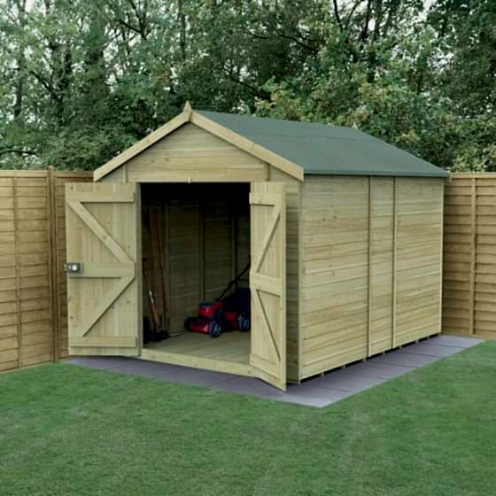 10' x 8' Forest Timberdale Tongue & Groove Windowless Double Door Apex Shed