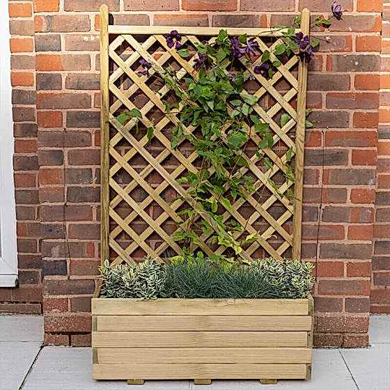 2’7 x 1’4 Forest Trellis Wooden Garden Planter (0.8m x 0.4m)