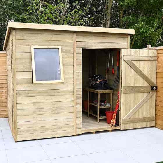 8' x 6' Forest Premium Tongue & Groove Pressure Treated Pent Shed (2.5m x 2.02m)