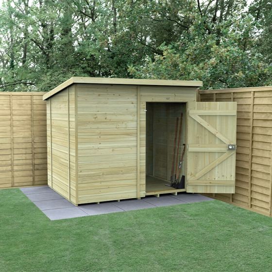 8' x 6' Forest Timberdale Tongue & Groove Windowless Pent Shed