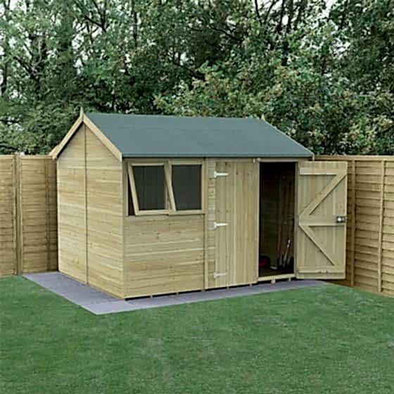 10' x 8' Forest Timberdale Tongue & Groove Double Door Reverse Apex Shed