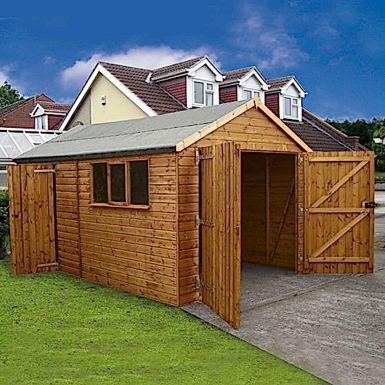14' x 10' Traditional Deluxe Wooden Garage / Workshop Shed (4.28m x 3.05m)
