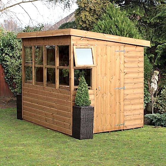 10' x 8' Traditional Sun Pent 6' Gable Wooden Garden Shed