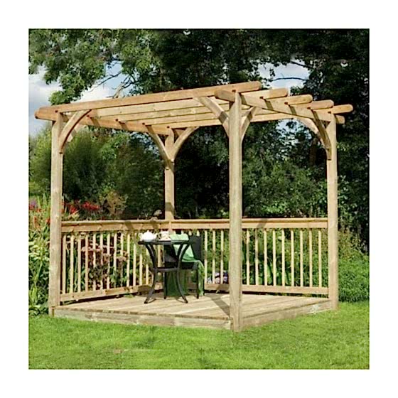 2.4 x 2.4m Easy Deck Kit Including Pergola