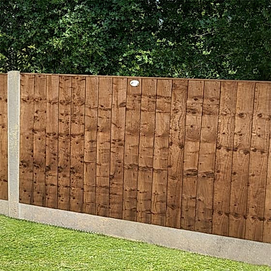 Forest 6' x 3' Brown Pressure Treated Vertical Closeboard Fence Panel (1.83m x 0.92m)
