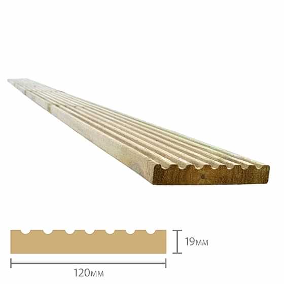 Forest Treated Softwood Deck Board 19mm x 120mm x 2.4m Pack of 50
