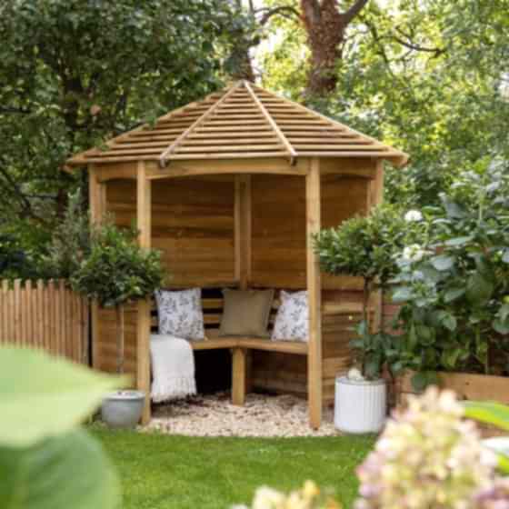 8' x 5' (2.33x1.41m) Arbour-Plus Tatton Corner Arbour Seat