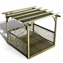 8' x 8' Forest Pergola Deck Kit with Retractable Canopy No. 3 (2.4m x 2.4m)
