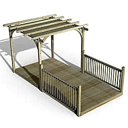 8' x 16' Forest Pergola Deck Kit with Retractable Canopy No. 4 (2.4m x 4.8m)