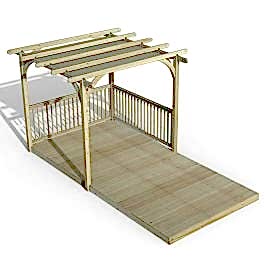8' x 16' Forest Pergola Deck Kit with Retractable Canopy No. 5 (2.4m x 4.8m)