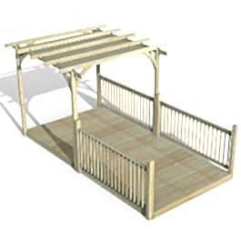 8' x 16' Forest Pergola Deck Kit with Retractable Canopy No. 8 (2.4m x 4.8m)