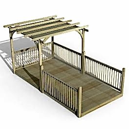 8' x 16' Forest Pergola Deck Kit with Retractable Canopy No. 11 (2.4m x 4.8m)