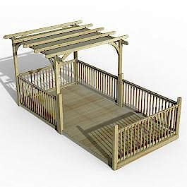 8' x 16' Forest Pergola Deck Kit with Retractable Canopy No. 12 (2.4m x 4.8m)
