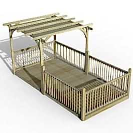 8' x 16' Forest Pergola Deck Kit with Retractable Canopy No. 13 (2.4m x 4.8m)