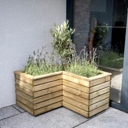 2'7 x 2'7 Forest Linear Corner Wooden Planter (0.8m x 0.8m)